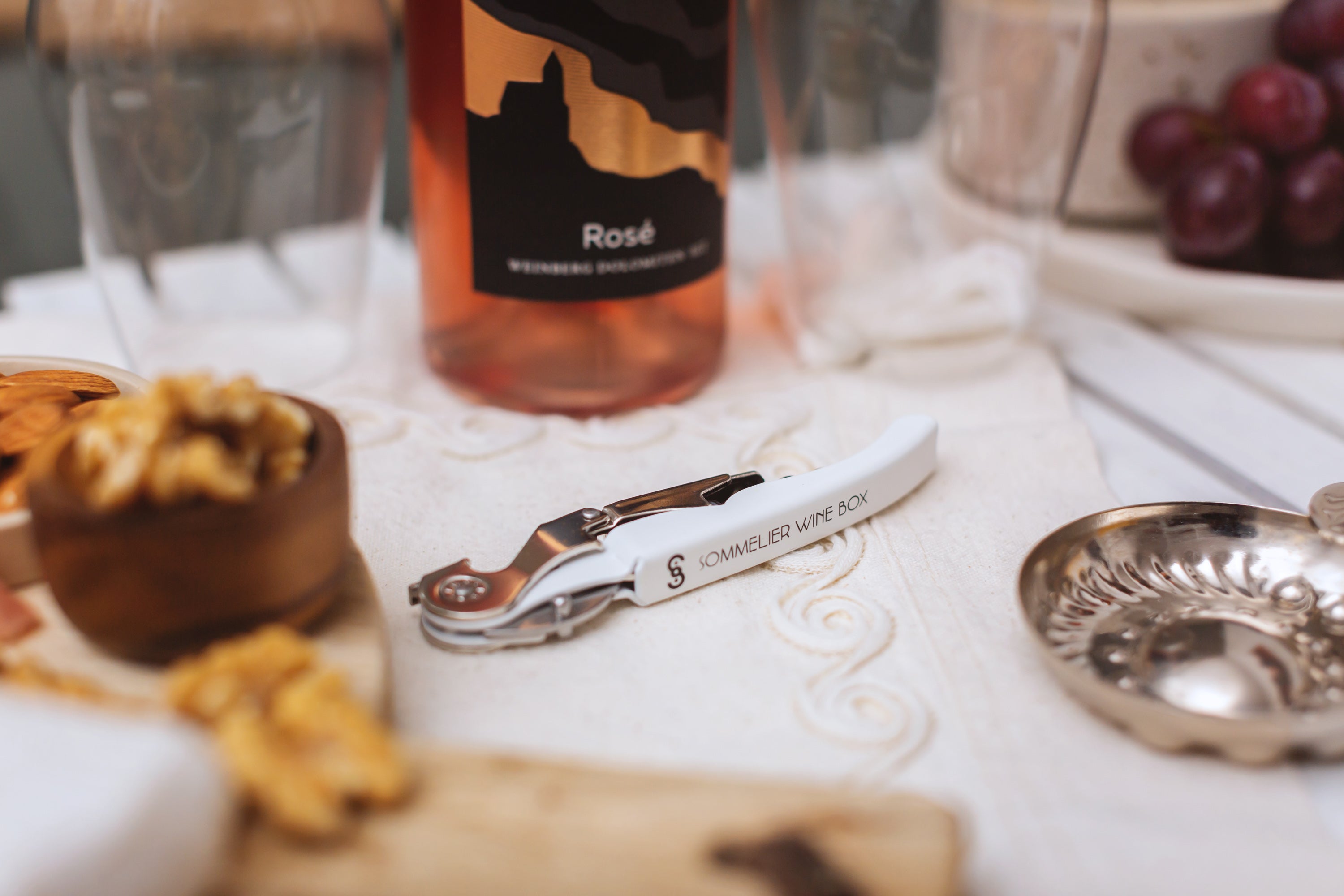 Branded corkscrew and drip catcher